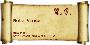 Metz Vince névjegykártya